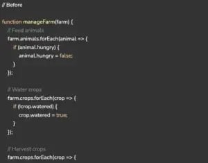 Simplifying Methods: Break down long functions into smaller, more focused ones