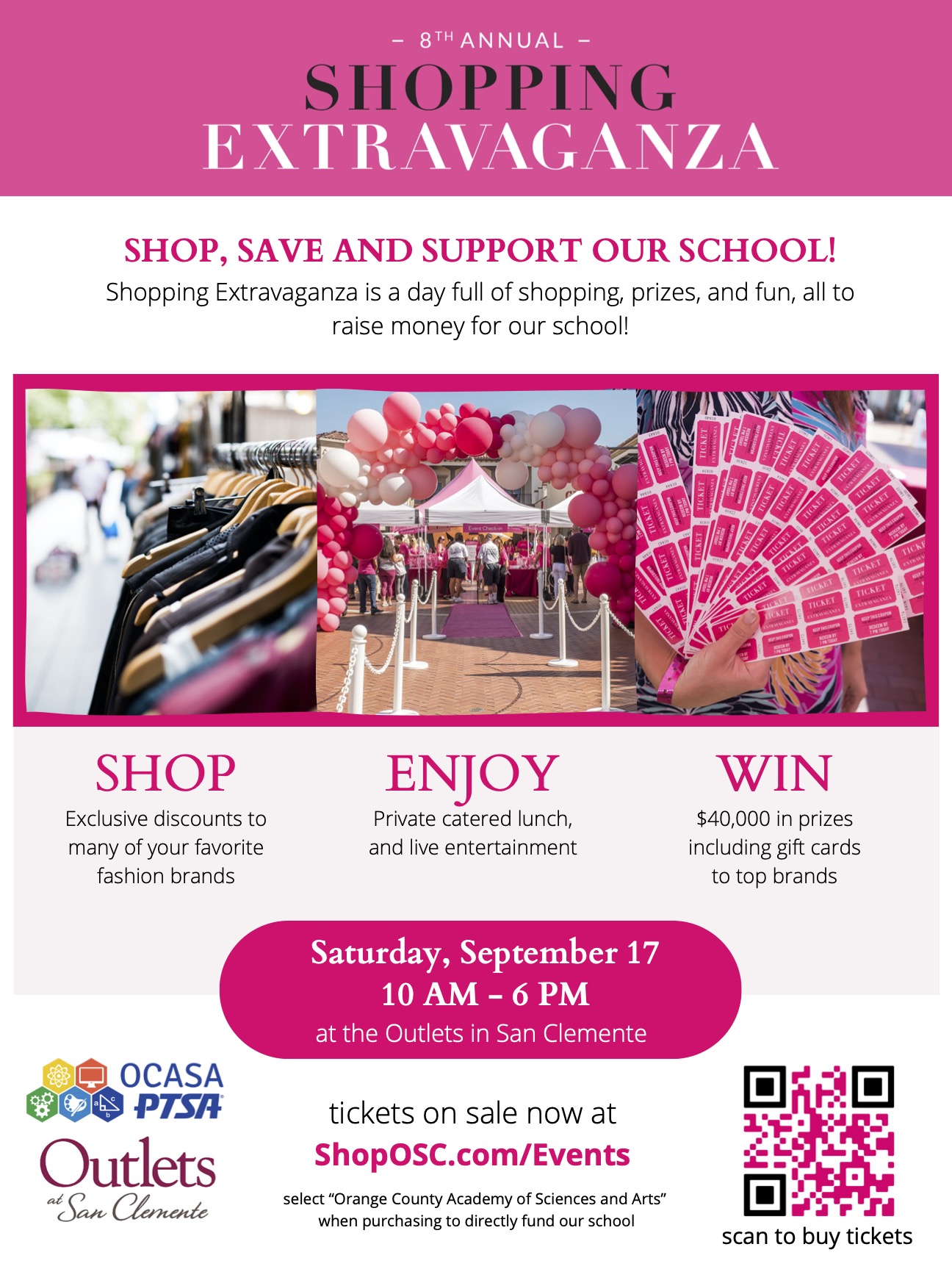 Shop, Save and Support OCASA - Sep 17 - Outlets at San Clemente